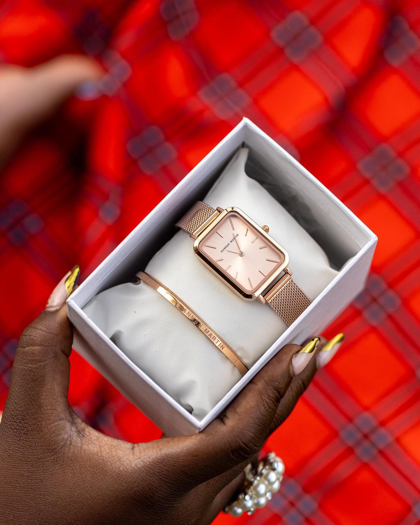 RECTANGLE ROSE GOLD LADIES WATCH