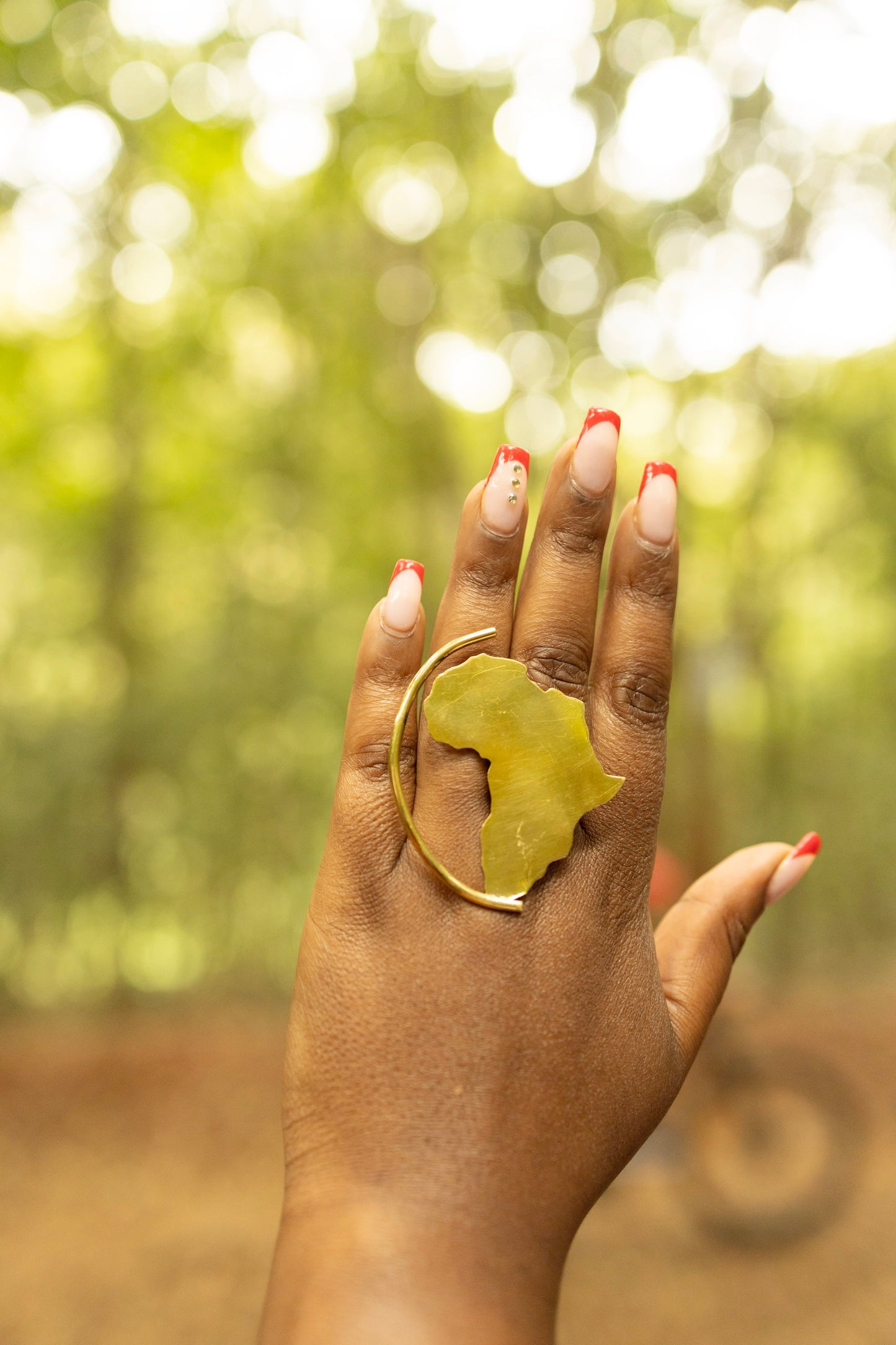 Handcrafted Pure Brass Africa Map Ring — Large Hammered Circle Statement Ring | 100% Kenyan Made | Authentic African Jewellery Nairobi