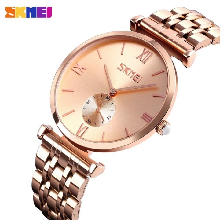 skmei 9198 ladies rose gold watch