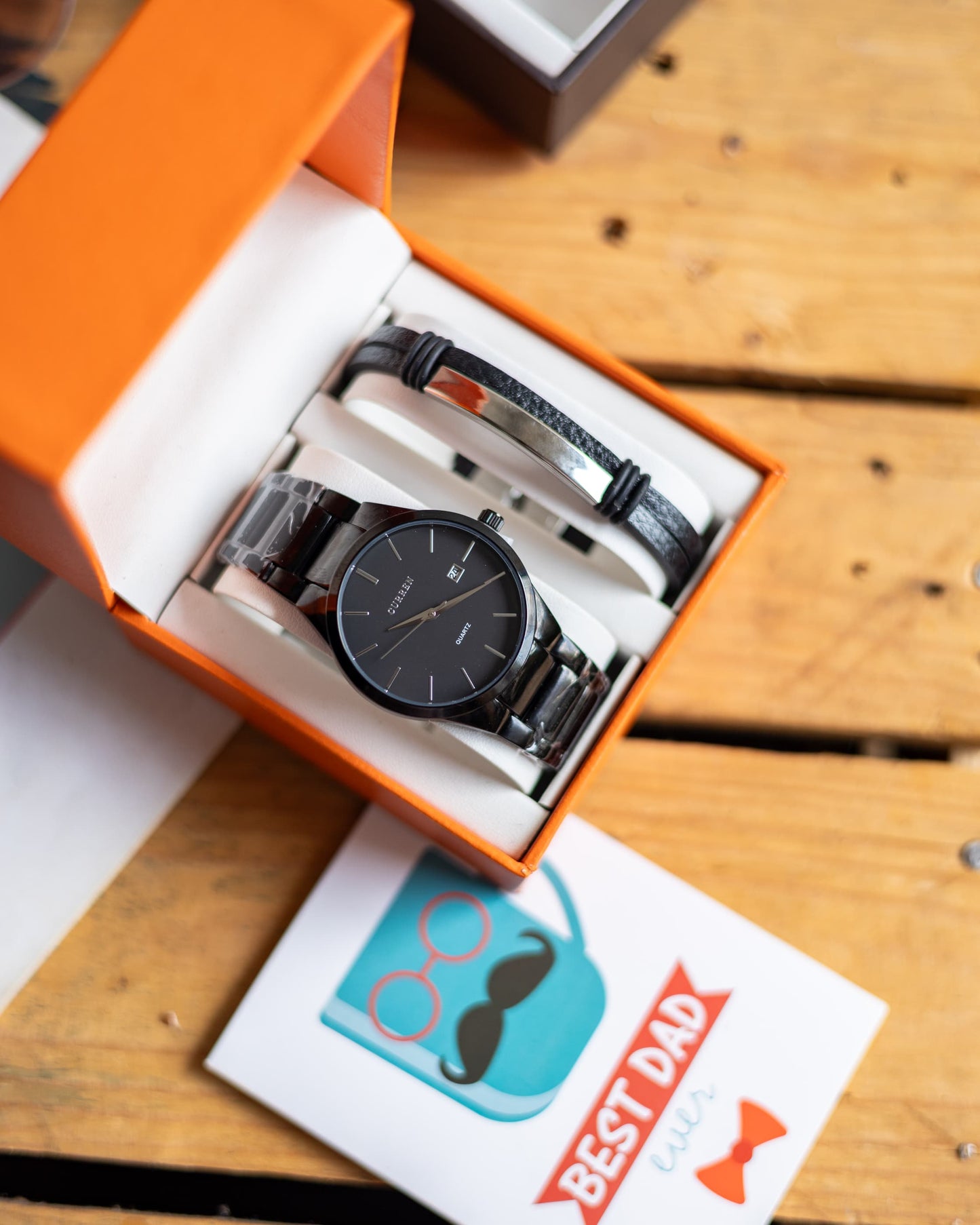 Curren Watch & Leather Bracelet Gift Set Nairobi | KES 3,500