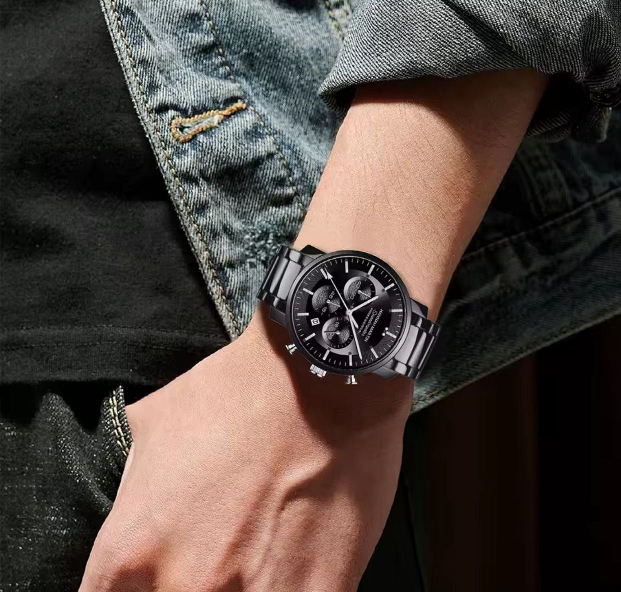 Hannah Martin HM113 Men’s Watch – Black Stainless Steel Chronograph Watch in Nairobi Kenya