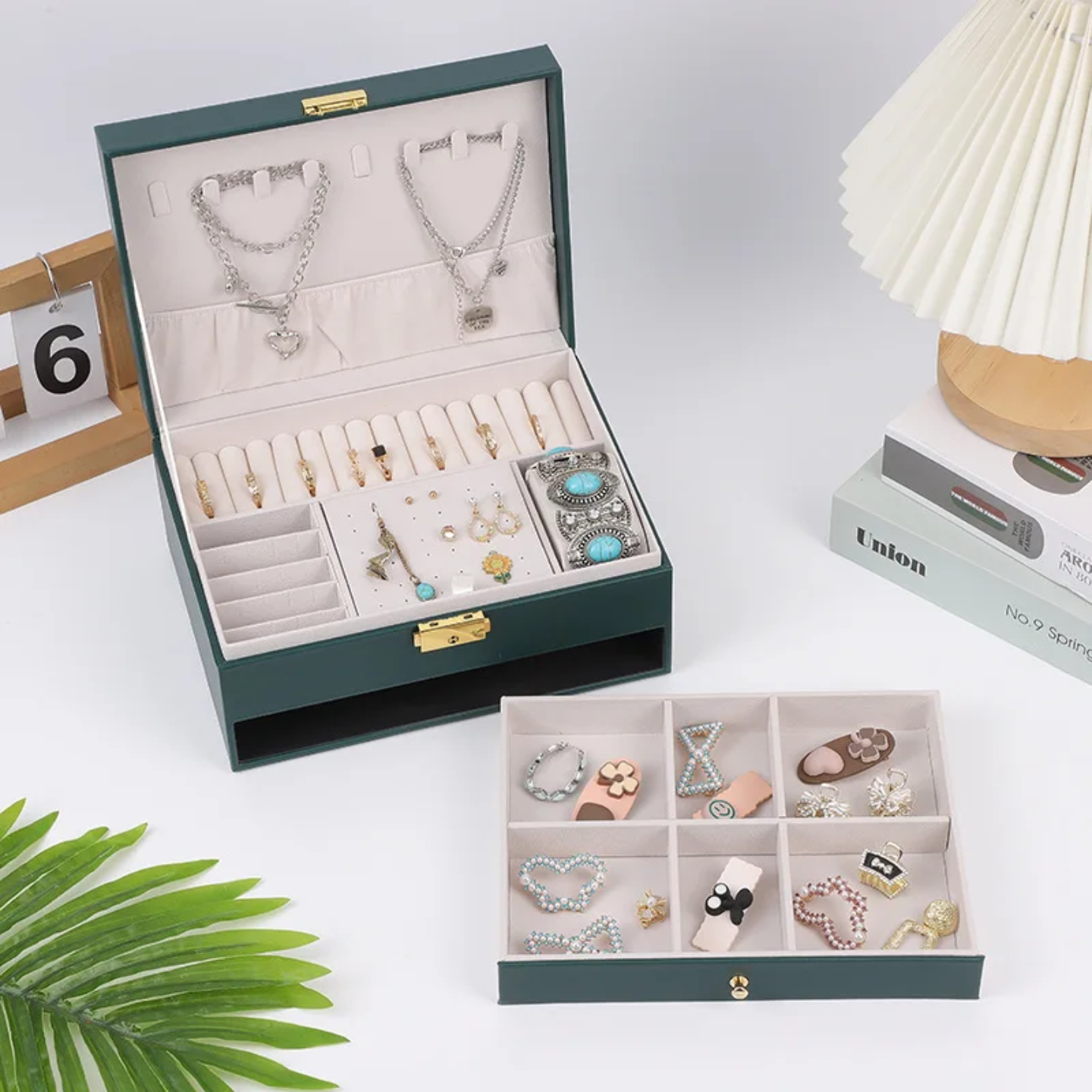 2 tier jewery organizer box