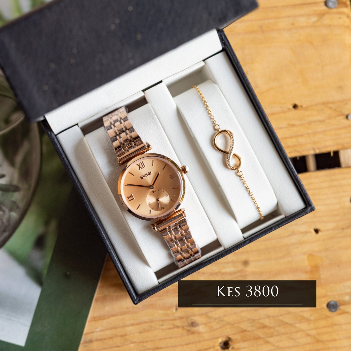 Skmei rose gold xupin bracelet set