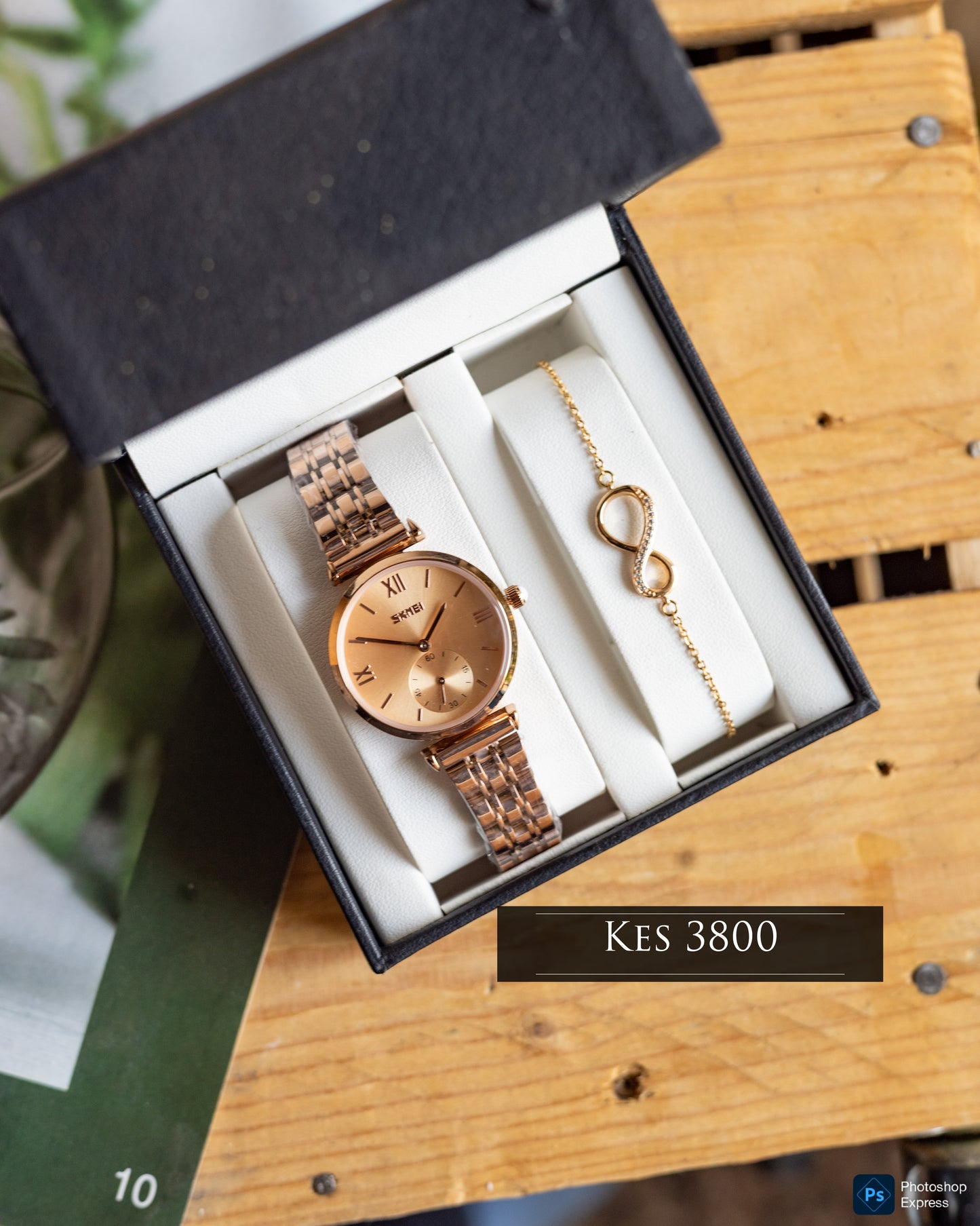 Skmei rose gold xupin bracelet set
