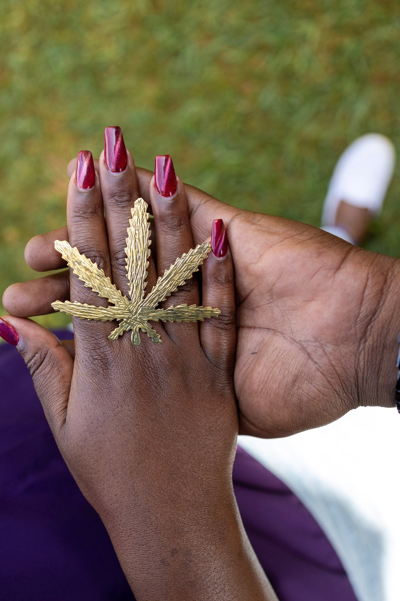 Nairobi Leaf Brass Ring — Adjustable Statement Ring | Handcrafted in Kenya