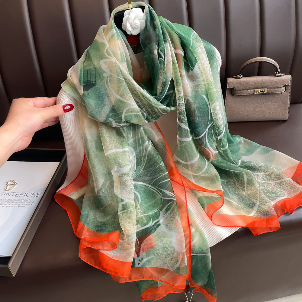 Luxury Silk Satin Scarf Collection – Elegant Patterned Headscarf &amp; Neck Shawl for Women