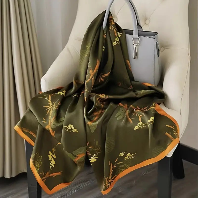 Luxury Silk Satin Scarf Collection – Elegant Patterned Headscarf &amp; Neck Shawl for Women