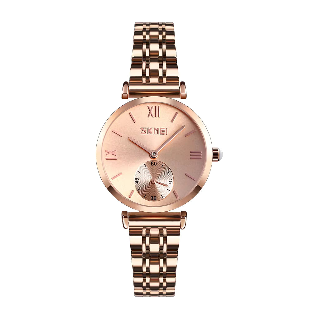 skmei 9198 ladies rose gold watch
