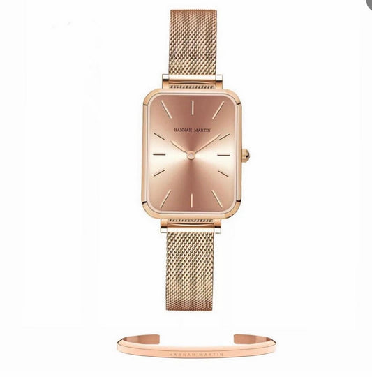 RECTANGLE ROSE GOLD LADIES WATCH