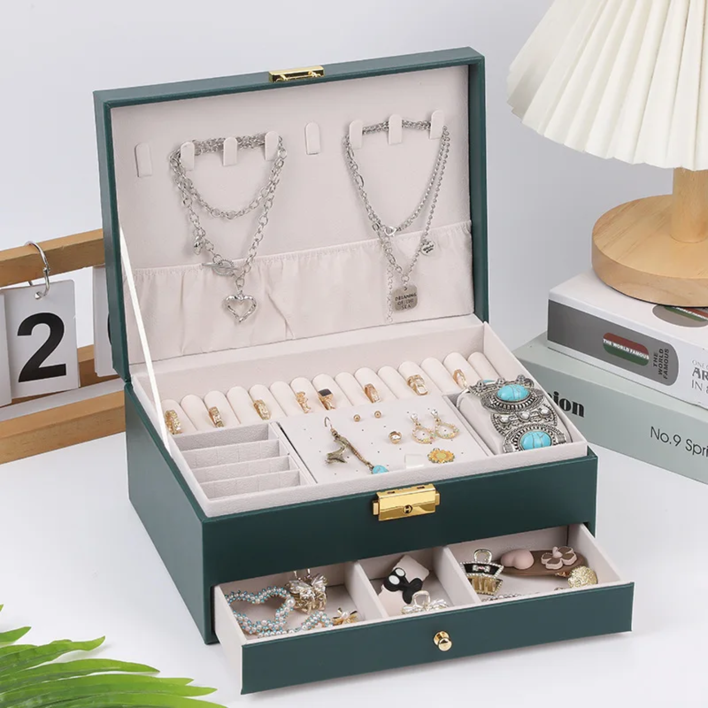 2 tier jewery organizer box