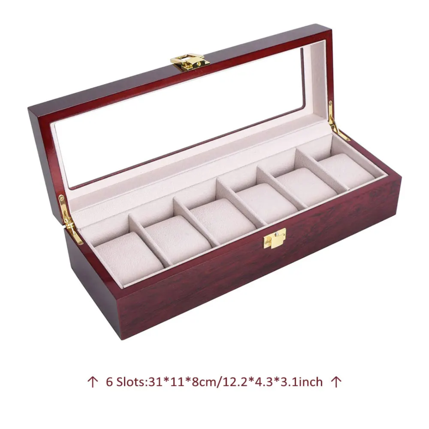 Premium Wooden 6-Slot Watch Organizer Box – Luxury Watch Display Case in Kenya