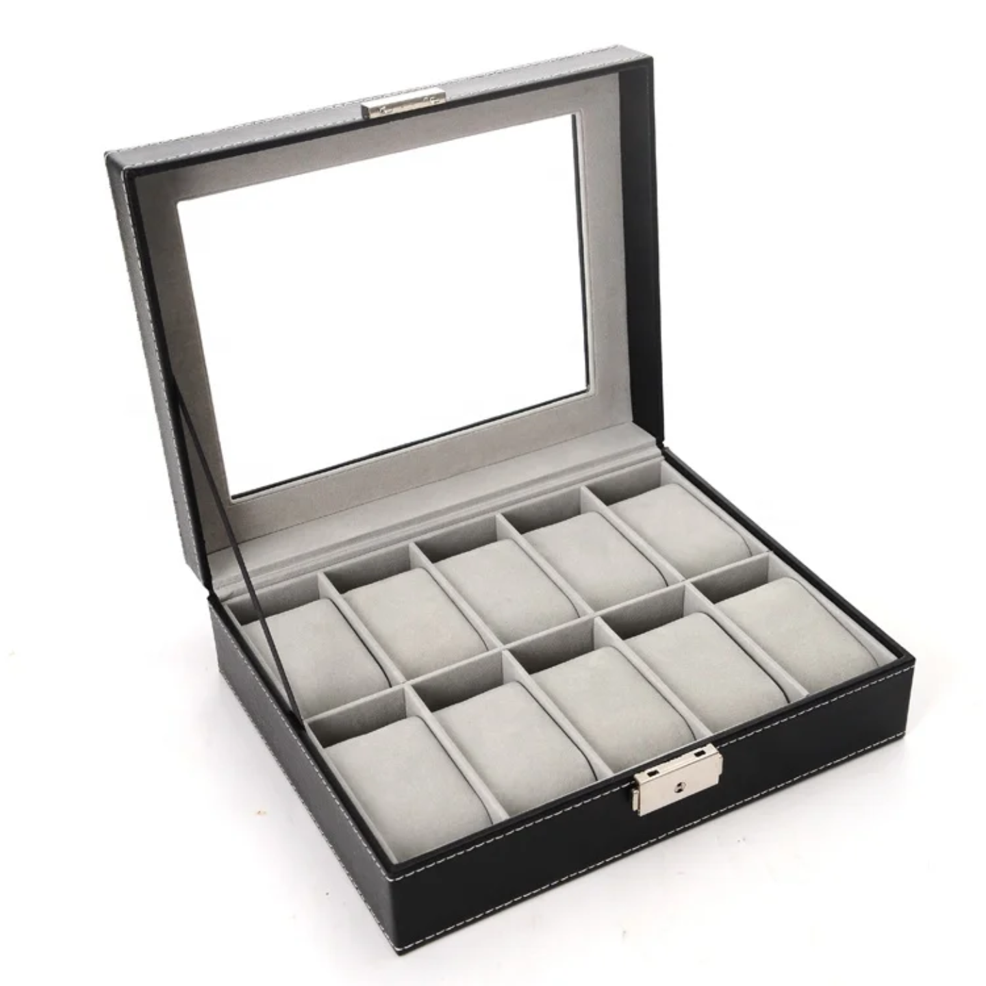 Genuine Leather 10-Slot Watch Organizer Box with Lock – Luxury Watch Storage Case in Kenya