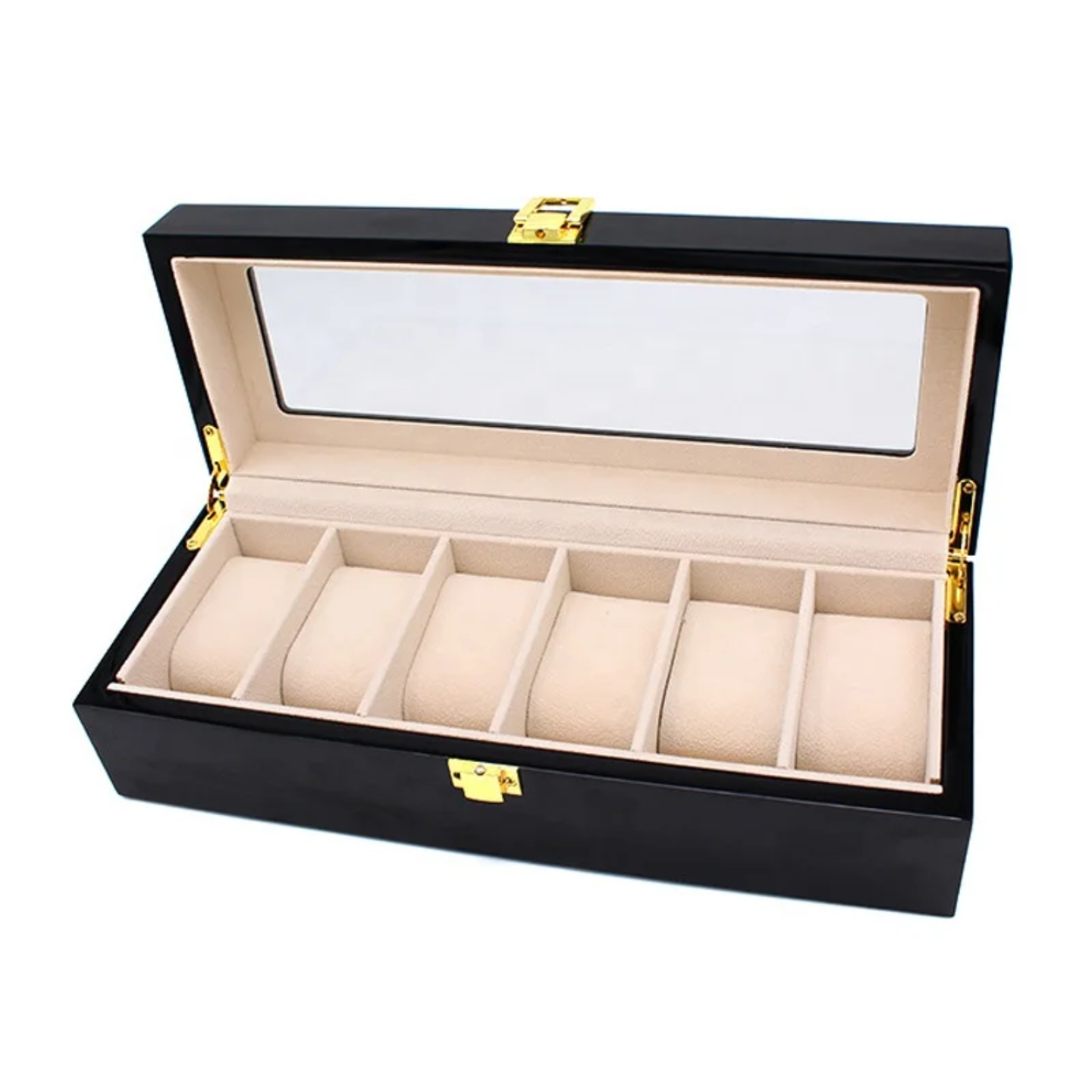 Premium Wooden 6-Slot Watch Organizer Box – Luxury Watch Display Case in Kenya