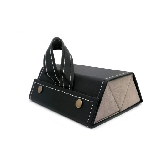 PU Leather 3-Slot Sunglasses Organizer – Portable Travel Case