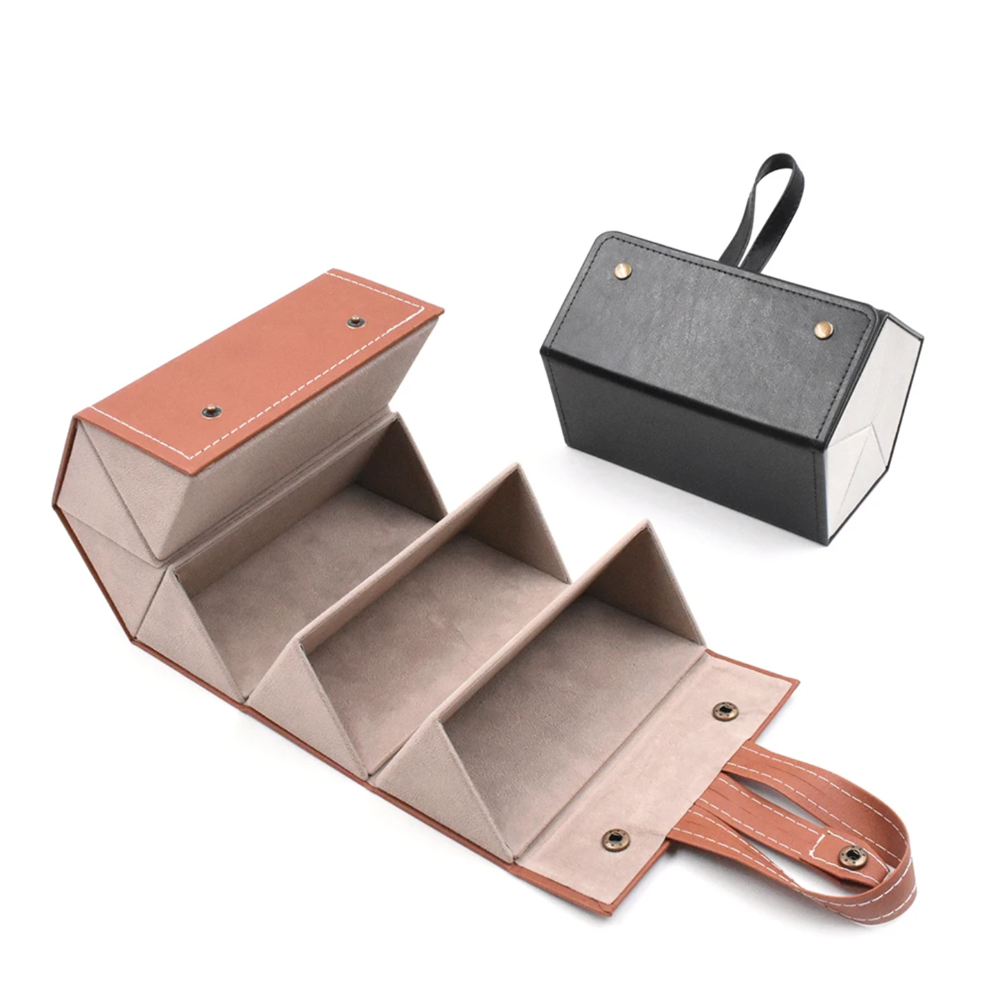 PU Leather 5-Slot Sunglasses Organizer – Foldable Travel Storage Case