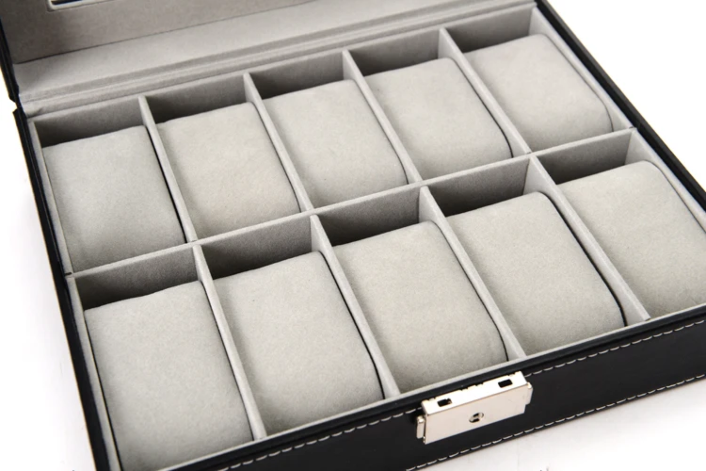 Genuine Leather 10-Slot Watch Organizer Box with Lock – Luxury Watch Storage Case in Kenya