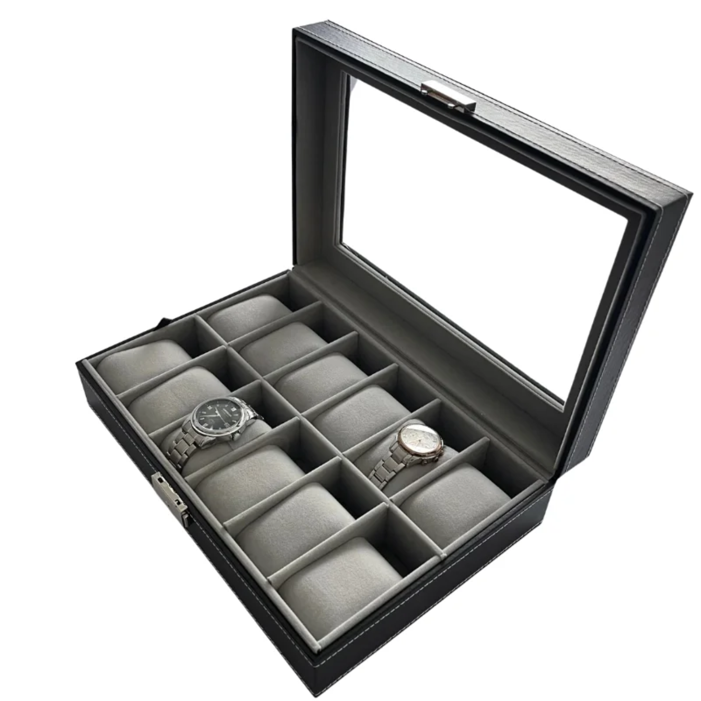 Genuine Leather 12-Slot Watch Organizer Box with Lock & Key – Luxury Watch Storage Case in Kenya