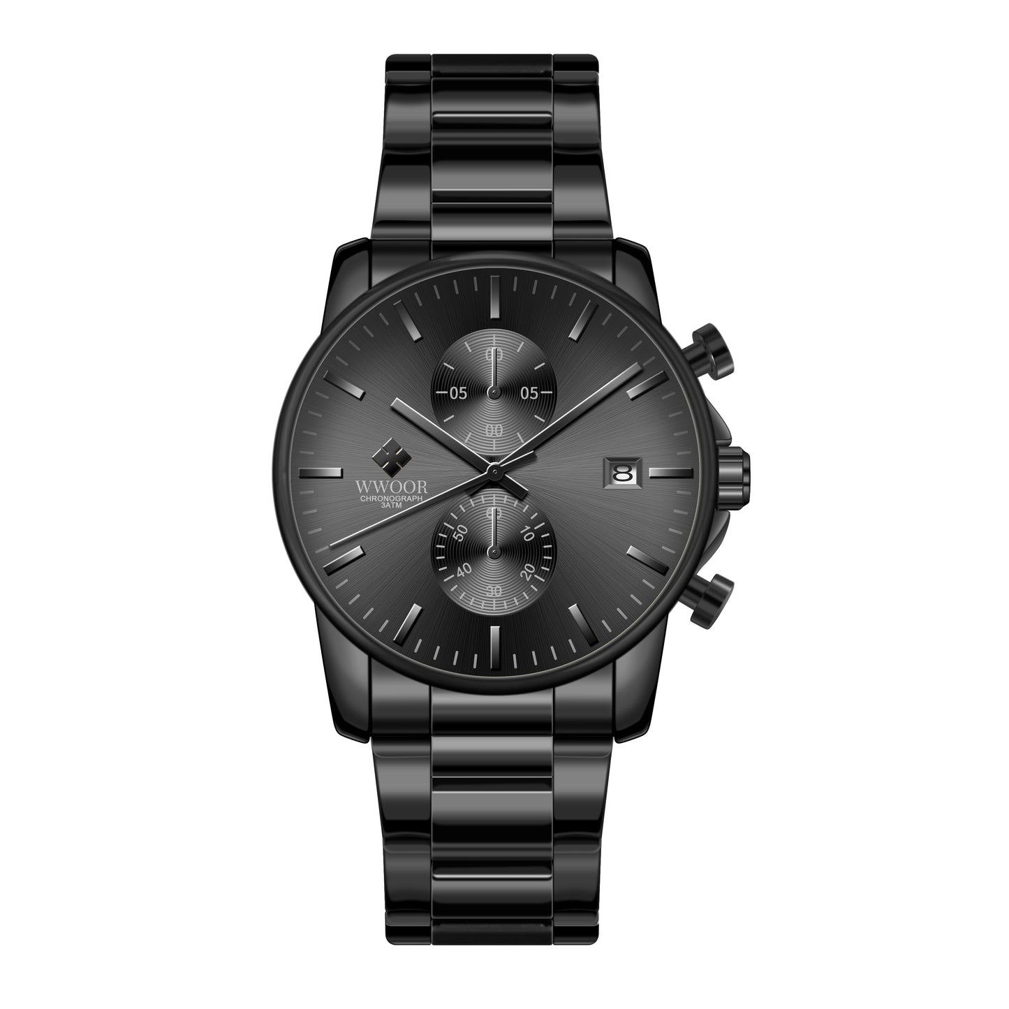 WWoor 8844 Chronograph – Black Steel Executive Edition