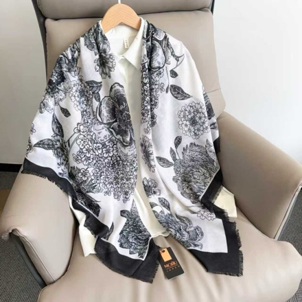 Luxury Silk Satin Scarf Collection – Elegant Patterned Headscarf &amp; Neck Shawl for Women
